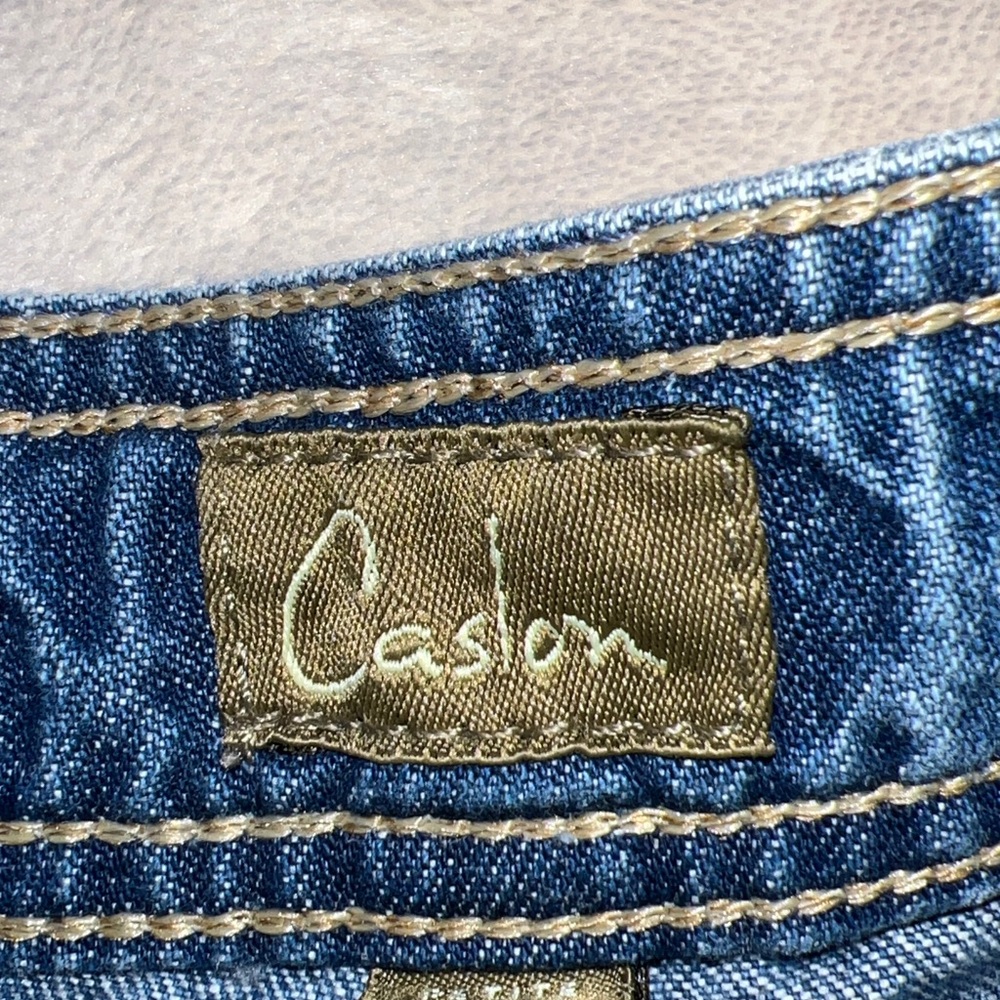 VINTAGE Women’s Caslon Denim Cargo Shorts 4P Petite Utility Jean 90s EUC Y2K - Picture 3 of 9